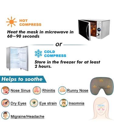 Atsuwell Microwave Heating Pad - Moist Heat Eye Compress for Migraines, Headache, Stress Relief - Cold Sinus Mask for Sinus Pressure - Green - Buy Online on GoSupps.com