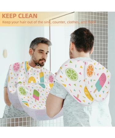 Beard Bib Apron for Men | Waterproof Hair Catcher & Grooming Cape - Watermelon Lemon Ice Cream Design - Buy Online on GoSupps.com