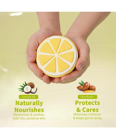 Daisy Encens Fruit Shaped Kids Bath Bombs Gift Set | 5 PCS Handmade Vegan Fizzies with Shea Butter | Fun & Moisturizing Bubble Bath for Boys and Girls - Buy Online on GoSupps.com