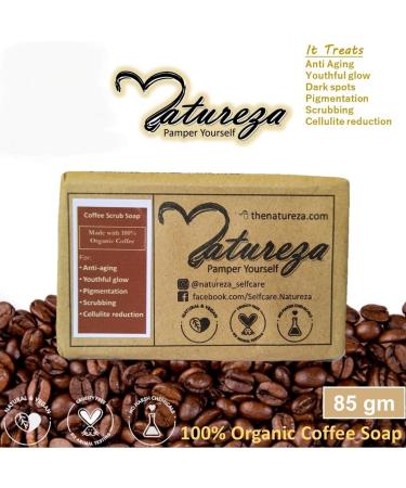 Handmade Organic Coffee scrub soap Anti Acne Anti aging 90g - Buy Online on GoSupps.com