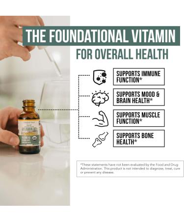 Plant-D3 Organic Vitamin D3 5000 IU Sublingual Liquid Drops - Vegan & High Absorption - 100% Plant-Based Cholecalciferol - Adjustable Dosing - 1oz Bottle - Buy Online on GoSupps.com