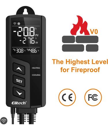 Elitech STC-1000WIFI Digital Temperature Controller - Double Relay 220V WiFi Sensor for Greenhouse & Reptiles - Buy Online on GoSupps.com