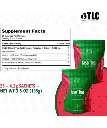 IASO Instant Tea (Watermelon) - Refreshing Cleansing Tea Ideal for Daily Wellness - 50 Sachets - Buy Online on GoSupps.com
