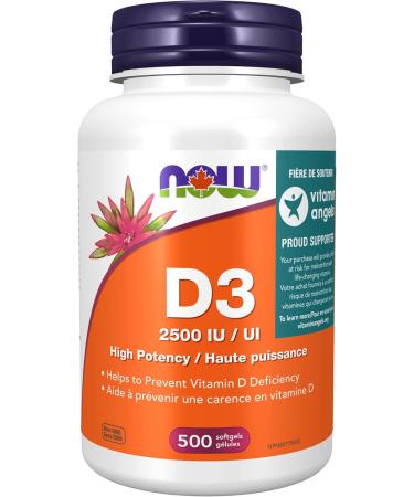NOW Supplements Vitamin D3 2500 IU Softgels 500 Count & NOW Supplements Omega-3 1 000mg Softgels 200 Count - Buy Online on GoSupps.com