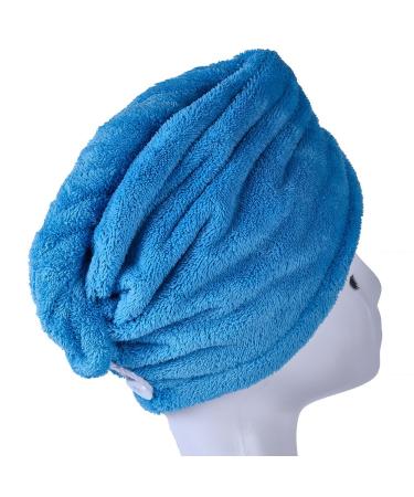 YYXR Microfiber Hair Towel Wrap - Quick Drying & Super Absorbent (Blue) - Buy Online on GoSupps.com
