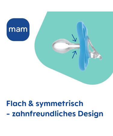 MAM Comfort Schnuller Set | Lightweight Baby Pacifiers for Newborns 3-12 Months | 100% Silicone Skinsoft Design Includes Pacifier Box - Blue - Buy Online on GoSupps.com
