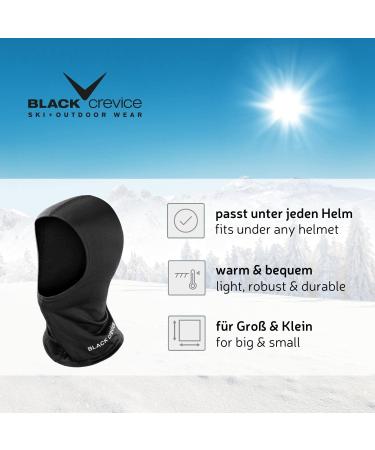 Black Crevice Storm Hood - Unisex Warm Ski Mask | 100% Polyester | Cold Protection Face Mask | Available in S M L - Buy Online on GoSupps.com