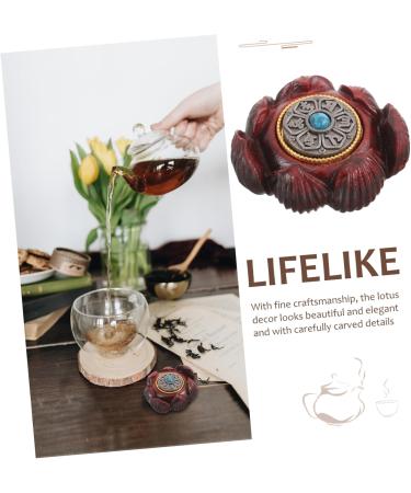 Tovinanna Mini Lotus Flower Wood Carving - Hand Exercise Plate & Feng Shui Vintage D cor - Sandalwood Sculpture for Home & Office - Buy Online on GoSupps.com