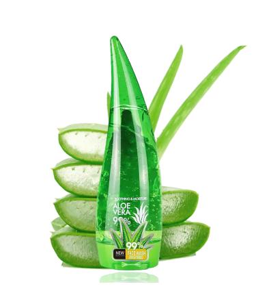 PERVALA 99% Organic Aloe Vera Gel Deep Moisturizing & Soothing Aloe Vera Lotion for Face Body & After Sun Care Non-Sticky & Cooling(260ml)