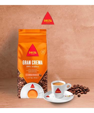Delta Caf s - Gran Crema - 1 kg de Caf en Grains - Intensit 9 - M lange de Grains Torr fi s 100 % Arabica de Colombie et du Guatemala - Cr meux aux Notes de Cacao et Caramel 1 kg (Lot de 1) - Buy Online on GoSupps.com