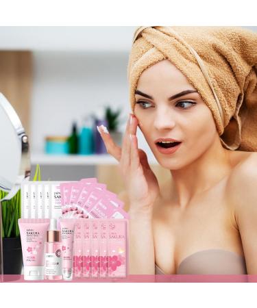 Kids Skin Care Products Skincare for Kids Sakura Skincare Set - Face Cream Serum Eye Serum Sleep Mask Face Mask Mud Mask- Moisturizing Brightening Sakura Pamper Sets for Teenage Girls - Buy Online on GoSupps.com