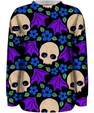 Halloween Costumes Halloween Print Round Neck Casual Sweater Casual Fashion for Women Dark Blue Small - Buy Online on GoSupps.com