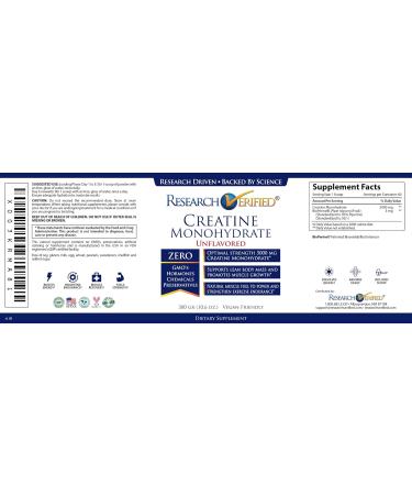 Research Verified Creatine Monohydrate - 5000mg for Optimal Muscle Growth & Performance - 60 Servings Unflavored Vegan Enhanced with BioPerine - International Shipping Available - Buy Online on GoSupps.com