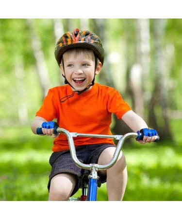 Children's Fingerless Bicycle Gloves - Summer Gel BMX Gloves for Boys & Girls 5-10 Years - Blue Hiking & Scooter Wheel Gloves - Buy Online on GoSupps.com