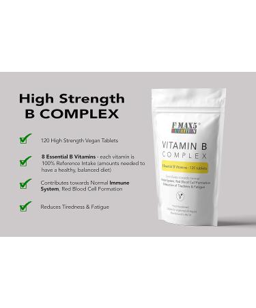 Premium Vitamin B Complex 120 Tablets (4 Month Supply) - Fmax5 Supplements - Buy Online on GoSupps.com