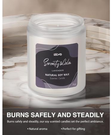 IZIDDO Lavender Scented Candles - 45 Hour Burn Handmade Aromatherapy Gifts for Home - Natural 7oz White Candles for Women & Men - Buy Online on GoSupps.com
