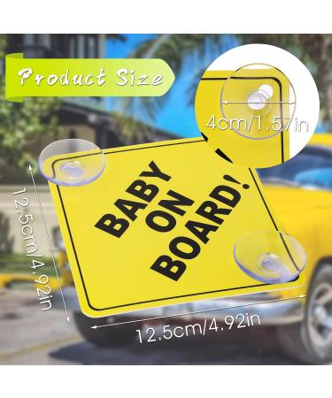 Cobee Baby on Board Car Safety Sign 2 Pcs - Double Suction Cups - Window Cling - Reusable Sticker (Style-A) - Buy Online on GoSupps.com