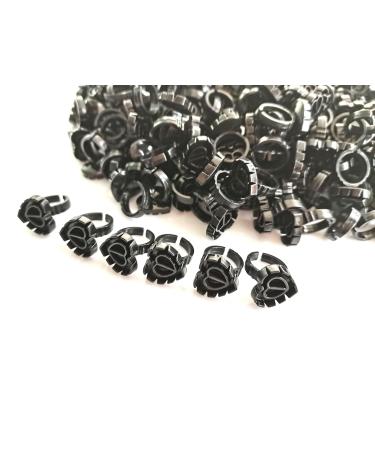 Black Glue Rings for Eyelash Extensions - 300PCS Disposable Holder Cups | Heart & Flower Design Lash Glue Rings for Professional Use - Buy Online on GoSupps.com