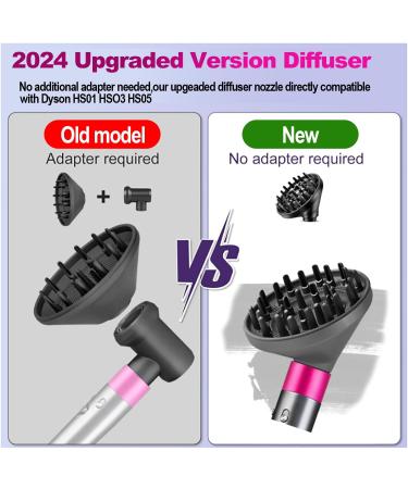 Diffusion Nozzle for Dyson Airwrap HS03 HS05 | Compatible Hair Dryer Attachment (Dark Black) - Buy Online on GoSupps.com