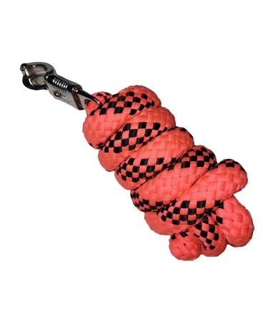 Brama-West lead rope Soft & Thick - tie rope for horses ponies Shetlands - panic hook - approx. 180cm - Neon Pink/Black