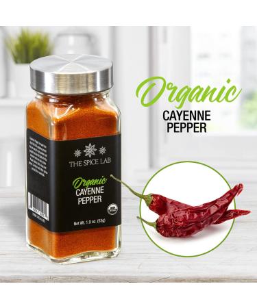 Organic Cayenne Pepper Powder - 1.9 oz French Jar | Gluten-Free Ground Cayenne for Mexican and Indian Cooking | Kosher, Non-GMO, Keto Friendly - Buy Online on GoSupps.com