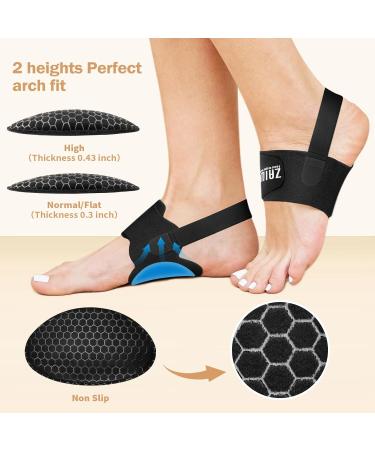 Arch Support Strap for Plantar Fasciitis Relief - Non-Slip Wearable with 2 Pairs of Adjustable Arch Pads for Flat Feet & High Arches - Black - Buy Online on GoSupps.com
