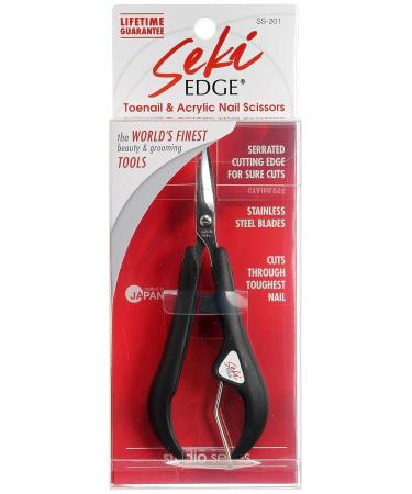 SEKI EDGE SS-201 Acrylic Nail Scissors - Precision Stainless Steel Cuticle Trimmers for Professional Nail Care - Buy Online on GoSupps.com