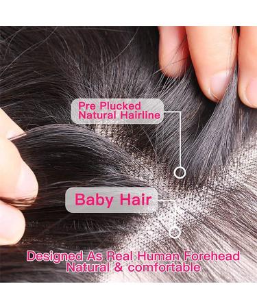 4x4 Lace Closure Human Hair Body Wave Virgin Hair Pre Plucked Swiss Lace 4x4 HD Lace Closure with Baby Hair Bleached Knots Natural Color Free Part 14 Inch - Buy Online on GoSupps.com