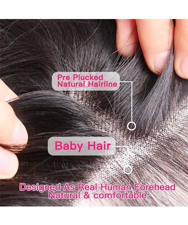 Arenshxc 4x4 Lace Closure Body Wave - 20 Real Human Hair Natural Black Grade 9A for Women | Swiss Lace Free Part - Buy Online on GoSupps.com