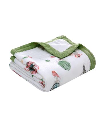 amo nenes Baby Swaddle Blanket Muslin Cloth Large 110 x 150 cm Soft Breathable Muslin Blanket 100% Bamboo Cotton Swaddle Wrap for Boys and Girls Newborns Double Layer Animals Double Layer Animals