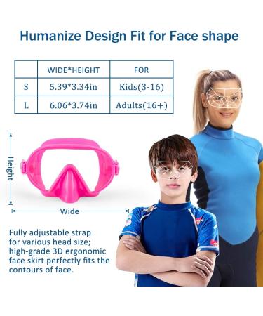 Fxexblin Swim Goggles with Nose Cover | Anti-Fog Lens, Leakproof Skirt | 180 Panoramic View Dive Mask for Kids - Pink - Buy Online on GoSupps.com