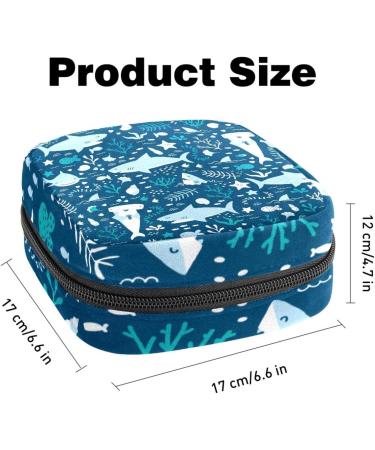 Cute Cartoon Shark Napkin Storage Bag for Women | Portable Menstrual Cup & Bandages | Ideal for First Periods - Buy Online on GoSupps.com