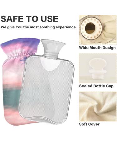 Hot Water Bottle 2L with Sea Sunset Palm Trees Cover | Pain Relief & Winter Warmth - Buy Online on GoSupps.com