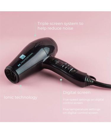 Be Professional Digital Blow Dryer Short Nozzle Pearl Black - Buy Online on GoSupps.com