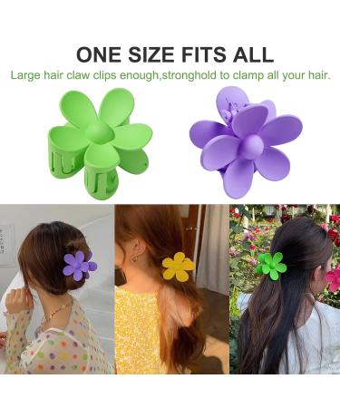 8 Cute Flower Hair Clips for Women & Girls - Non-Slip Matte Hair Claws - Perfect Accessories for Thin Hair - Buy Online on GoSupps.com