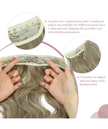 Invisible Wire Synthetic Hair Extensions - Bright Blonde Highlights, Long Wave Curly Hairpiece for Women - Adjustable Size, Stress-Free - 16 Inch - Buy Online on GoSupps.com