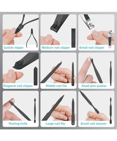 Tseoa 31-Piece Manicure Set - Professional Nail Clipper Kit with Luxurious Travel Case for Men & Women - Perfect Gift for Family & Friends (Black) - Buy Online on GoSupps.com