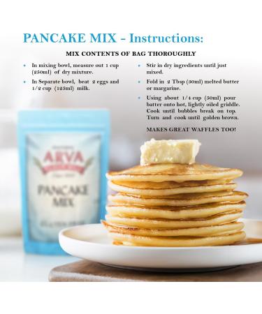 Gluten Free Pancake Mix Pancake Mix 650g Makes 10-12 Large Pancakes 100% GF Pancake Mix Made in Canada by Arva Flour Mills - Buy Online on GoSupps.com