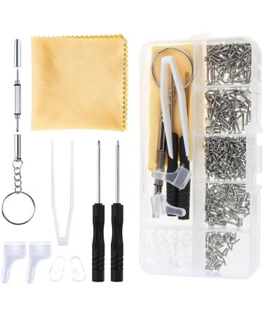 Eyeglass Repair Kits Glasses Repair Tool with Glasses Screws Silicone Nose Pad Tool Eye Glasses Repairing Set - Buy Online on GoSupps.com