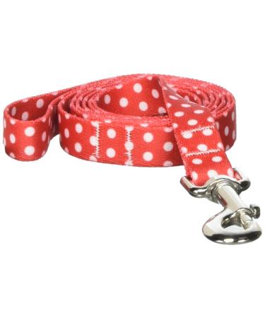 Yellow Dog Design Standard Lead, Black Polka Dot, 3/8" x 60" (5 ft.) Small/Medium - 3/4 Inch Wide and 5 feet (60 inches) long Red