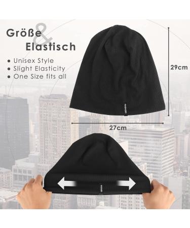 Stylish Unisex Hasagei Slouch Beanie Hat for Men & Women Lightweight Jersey Chemo Hat for All Seasons Fashionable Soft Thin Black Design - Buy Online on GoSupps.com