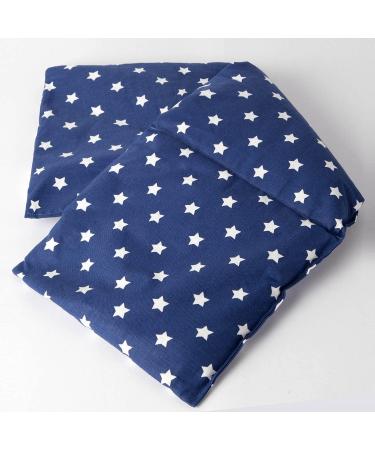 Rapeseed Pillow 20x50cm - Large 3-Chamber Heat Pad & Grain Pillow in Stars Blue - Perfect for Relaxation - Buy Online on GoSupps.com