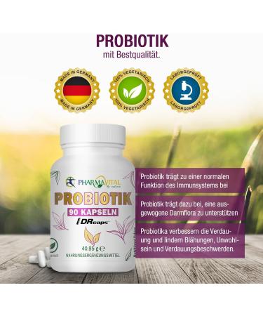Pharmavital Probiotics - 90 Capsules for Healthy Intestinal Flora & Digestion | Supports Immune System | Natural Prebiotic Complex - Buy Online on GoSupps.com