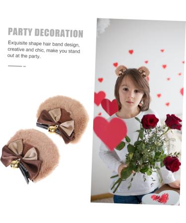 Beaupretty 4 Pairs bear ear hair clip hair style hairdo bear ears hair clips hair barrettes for girls hair accessories for women cute ears clips hair clip halloween bear ears headband lolita - Buy Online on GoSupps.com