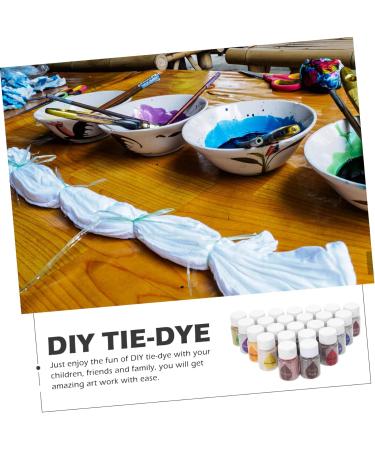 NUOBESTY Textiles Dying Supplies 24pcs Tie Dye Powder Color Powder Cable Tie Aldult Child DIY Tie-dye Pigment - Buy Online on GoSupps.com