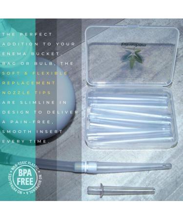 Enema Kit Nozzle Tips - Box of 12 Assorted Hard Soft & Flexible Non-Toxic Parts for Comfort | International Shipping Available - Buy Online on GoSupps.com