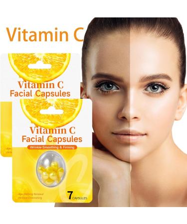 Capsules de s rum la vitamine C pour le visage hydratent illuminent et unifient le teint s rum anti- ge et claircissant s rum anti-rides raffermissant hydratant et r parateur (2pcs) - Buy Online on GoSupps.com
