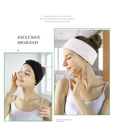Lades Facial Spa Headband - Adjustable Terry Cloth Wrap for Makeup, Shower, and Sports - Black + White - Buy Online on GoSupps.com