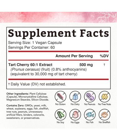 Bonawell Tart Cherry Extract 30000mg - 60 Capsules | Uric Acid Cleanse & Joint Comfort | Montmorency Tart Cherries | 2 Month Supply - Buy Online on GoSupps.com
