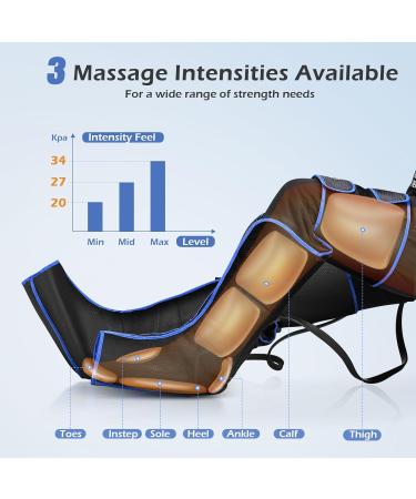 Rinri Leg Massage Device with Heat - Air Compression for Blood Circulation & Muscle Relaxation | 6 Modes 4 Intensities & 2 Heating Levels - Buy Online on GoSupps.com